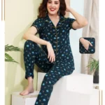 Button-Down Top & Pajama Night Wear Set
